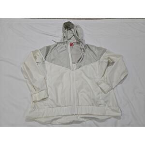 Nike Women's Size Large Sportswear Windrunner Jacket Sail Light Bone with hood